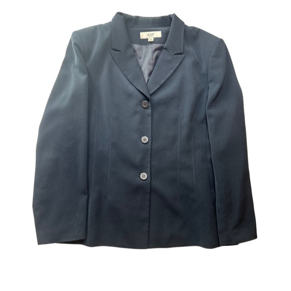 Le‎ Suit Womens Size 18 Blue 3 Button Lined Suit Blazer Jacket - Picture 1 of 9